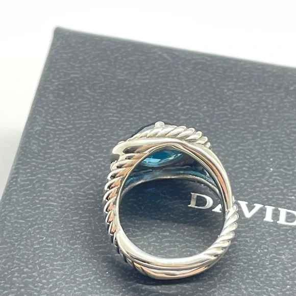 David Yurman Hampton Blue Topaz Infinity Ring - Picture 5 of 10